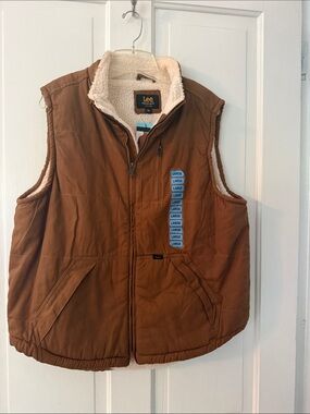 Lee Kids Brown Vest with Cream Sherpa Collar